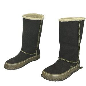 Nike ACG Valenka Fur Lined Winter Boots Womens 8 Black Pull On Puddle Proof